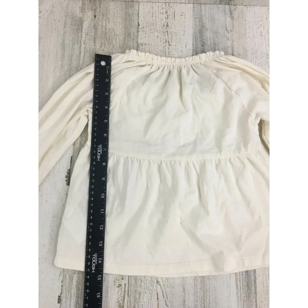 Gap Kids Sz S 6 7 Long Sleeve Smocked Shirt Cream